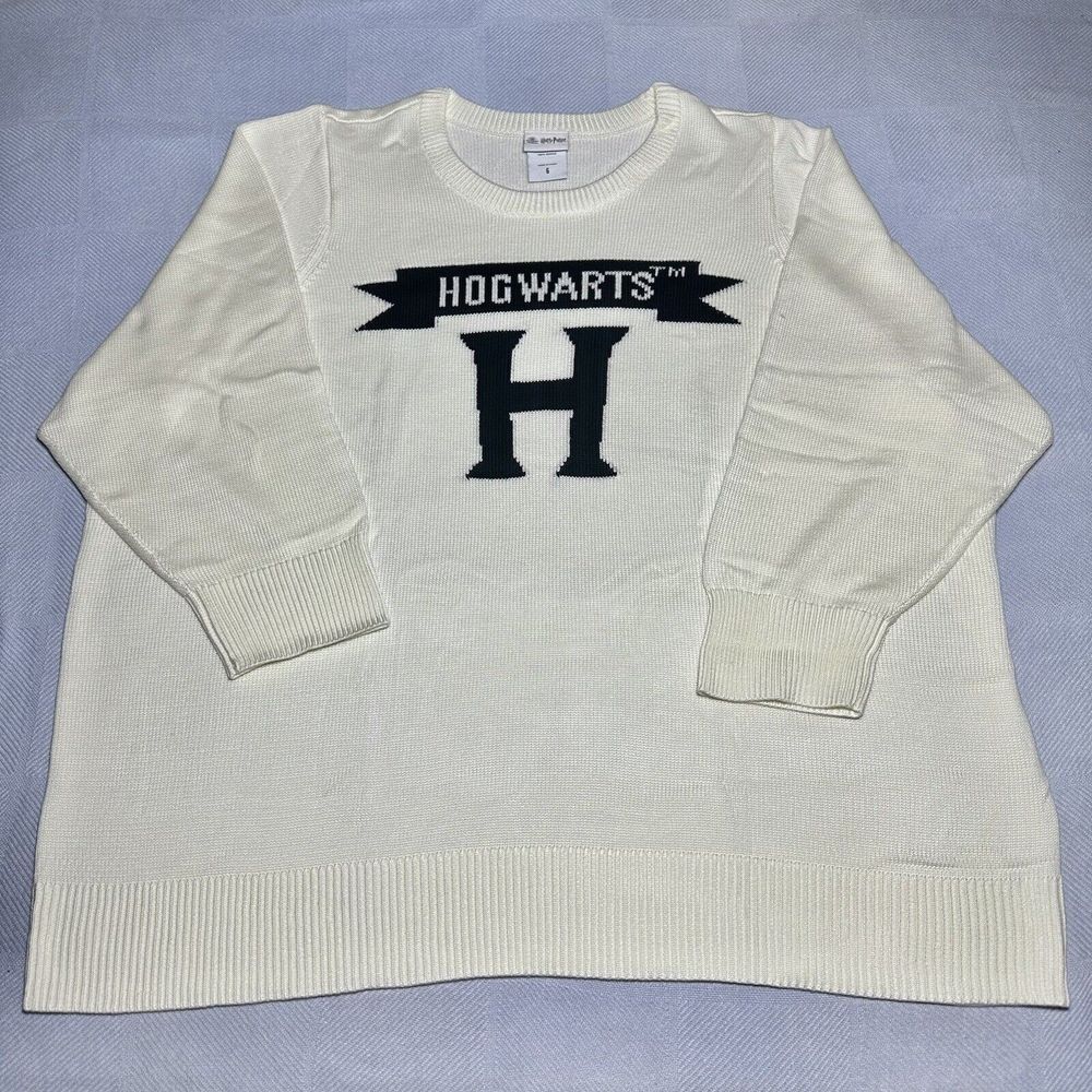 Wizarding World Harry Potter Hogwarts Ivory Knit Pullover Sweater Women's Size 6